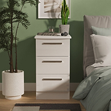 Penmere 3 Drawer Bedside White from Roseland Furniture