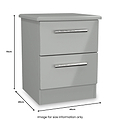 Penmere 2 Drawer Bedside Grey from Roseland Furniture