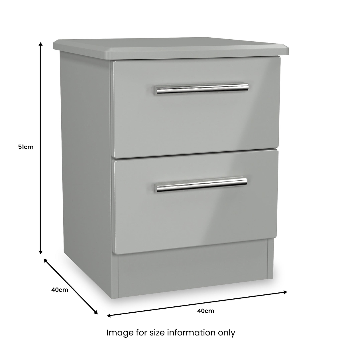 Penmere 2 Drawer Bedside Grey from Roseland Furniture