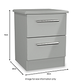 Penmere 2 Drawer Bedside Grey from Roseland Furniture