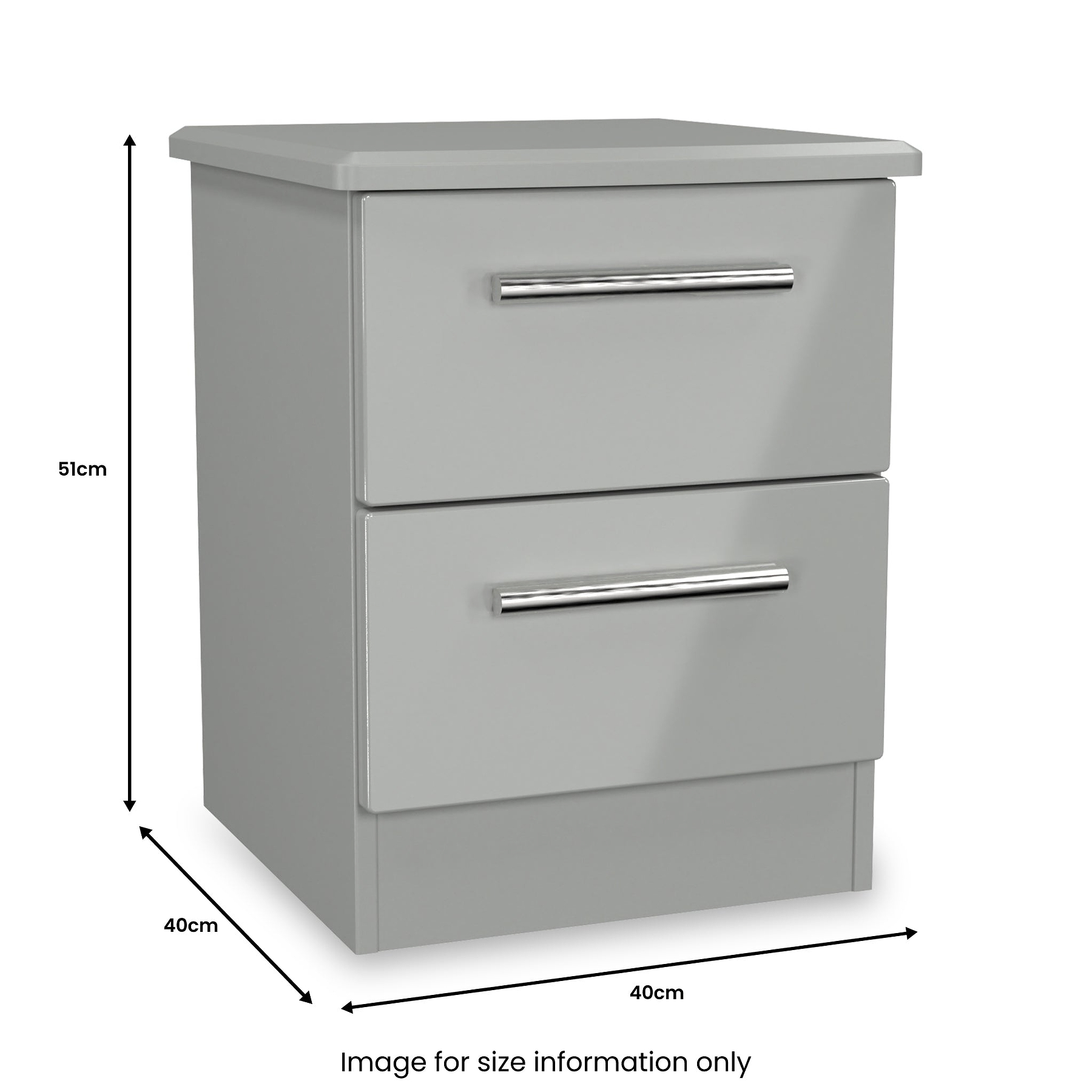 Penmere 2 Drawer Bedside Grey from Roseland Furniture
