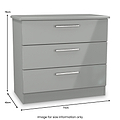 Penmere 3 Drawer Chest Grey from Roseland Furniture