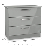 Penmere 3 Drawer Chest Grey from Roseland Furniture