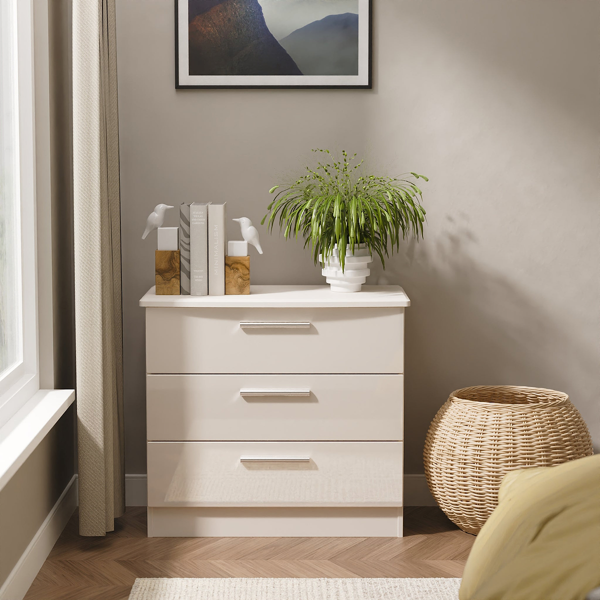 Penmere 3 Drawer Chest Cashmere from Roseland Furniture