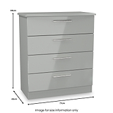 Penmere 4 Drawer Chest Grey from Roseland Furniture