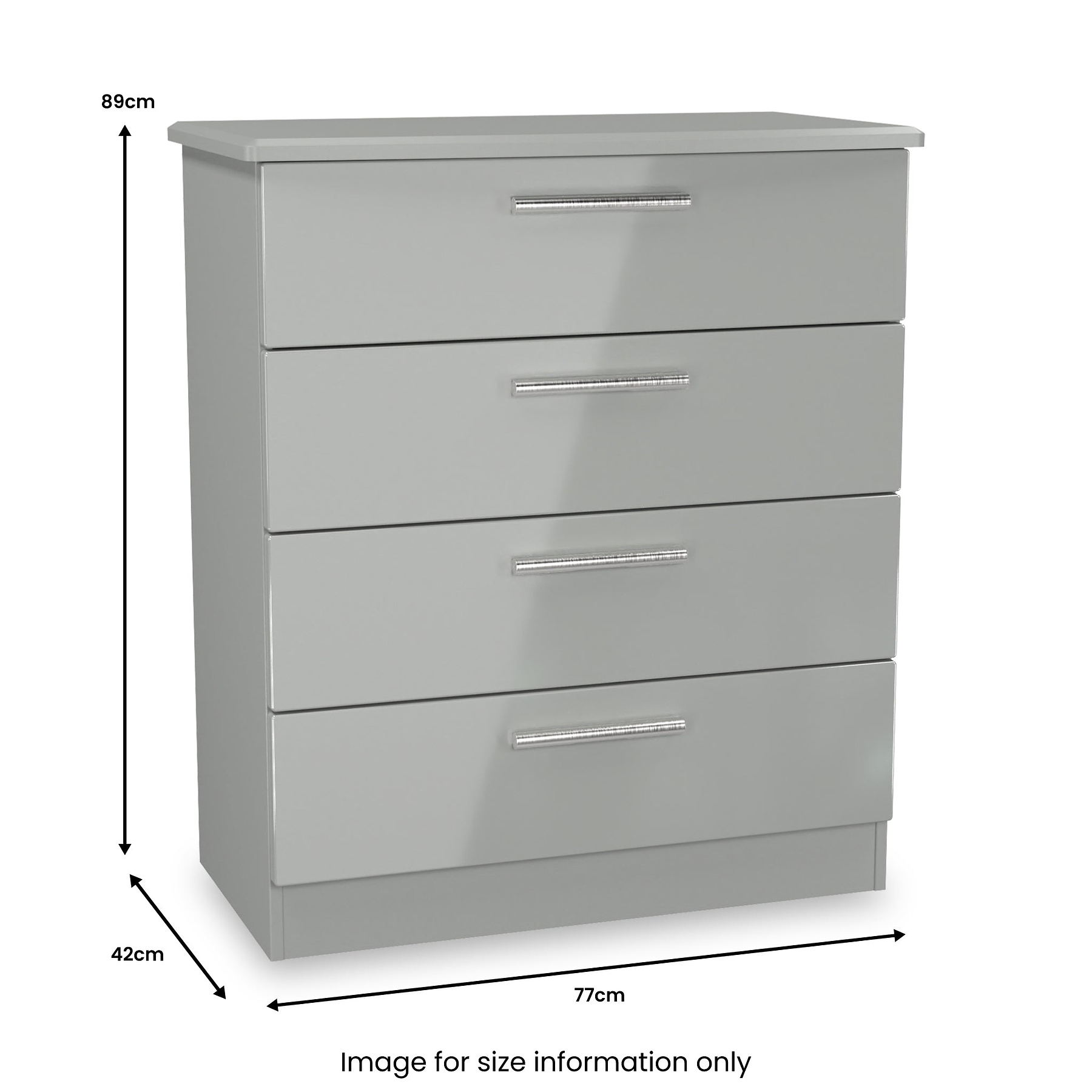 Penmere 4 Drawer Chest Grey from Roseland Furniture