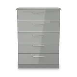 Penmere 5 Drawer Chest Grey from Roseland Furniture
