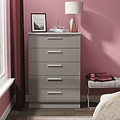 Penmere 5 Drawer Chest Grey from Roseland Furniture