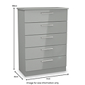 Penmere 5 Drawer Chest Grey from Roseland Furniture