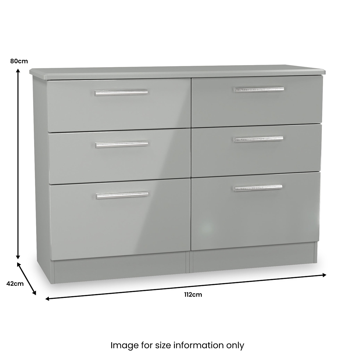 Penmere 6 Drawer Chest Grey from Roseland Furniture