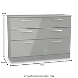 Penmere 6 Drawer Chest Grey from Roseland Furniture