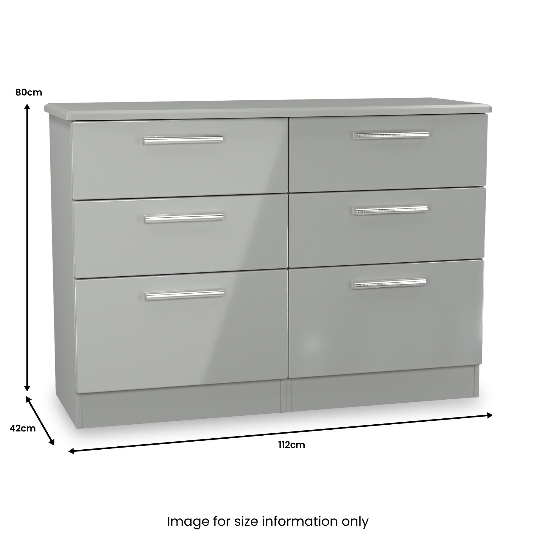 Penmere 6 Drawer Chest Grey from Roseland Furniture