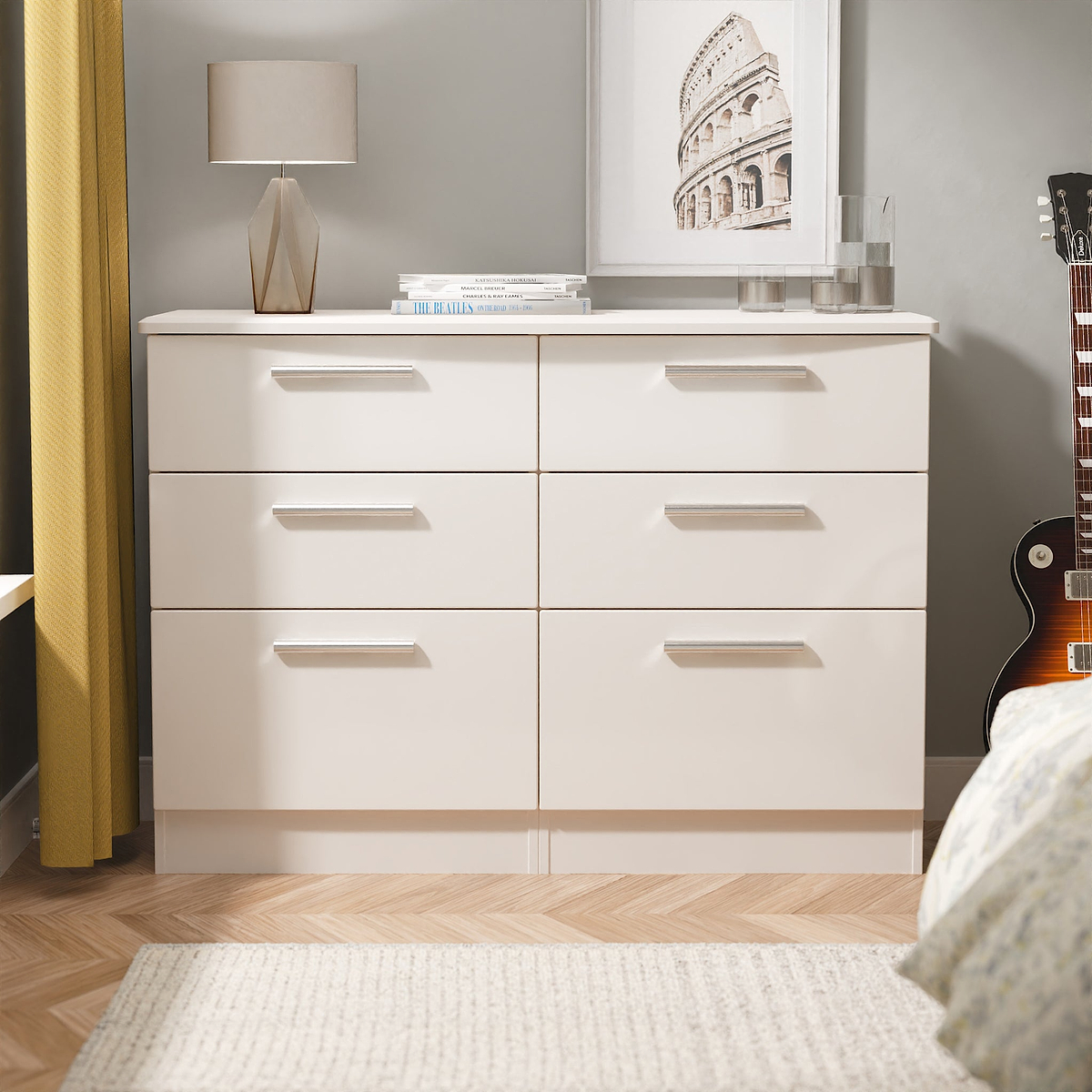 Penmere 6 Drawer Wide Chest Cashmere from Roseland Furniture
