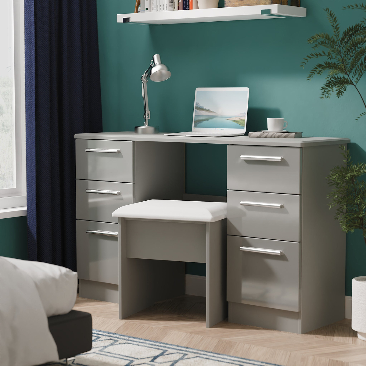 Penmere 6 Drawer Desk from Roseland Furniture