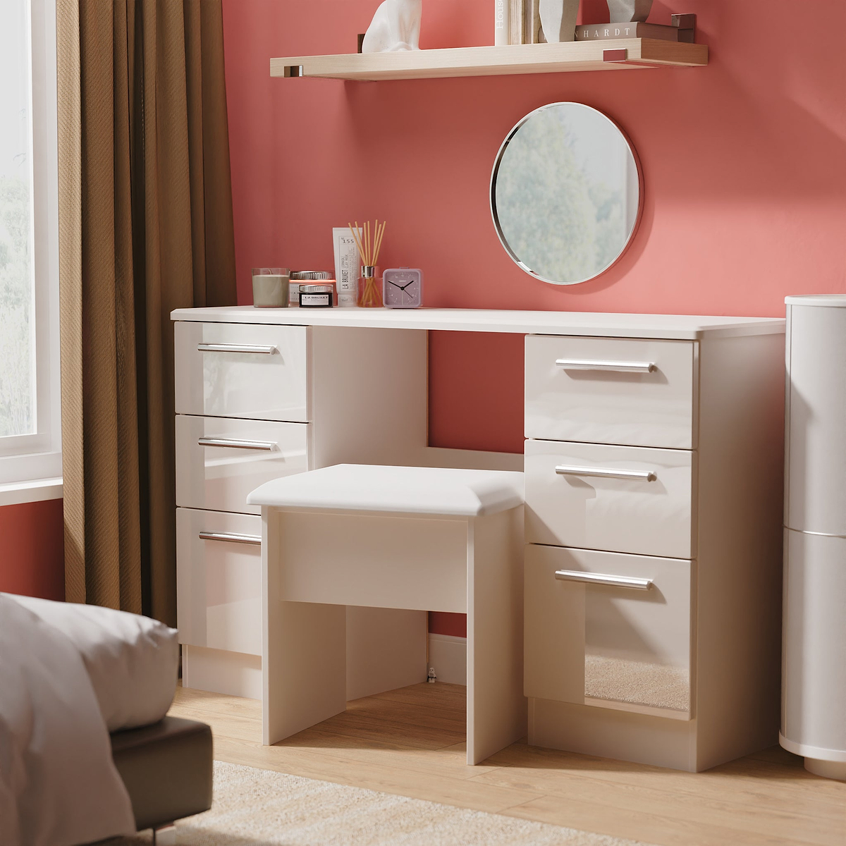 Penmere 6 Drawer Desk from Roseland Furniture