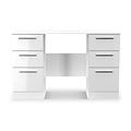 Penmere 6 Drawer Desk White from Roseland Furniture