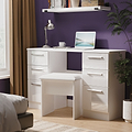 Penmere 6 Drawer Desk White from Roseland Furniture