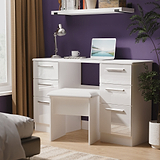 Penmere 6 Drawer Desk White from Roseland Furniture