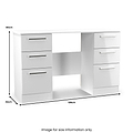 Penmere 6 Drawer Desk White from Roseland Furniture