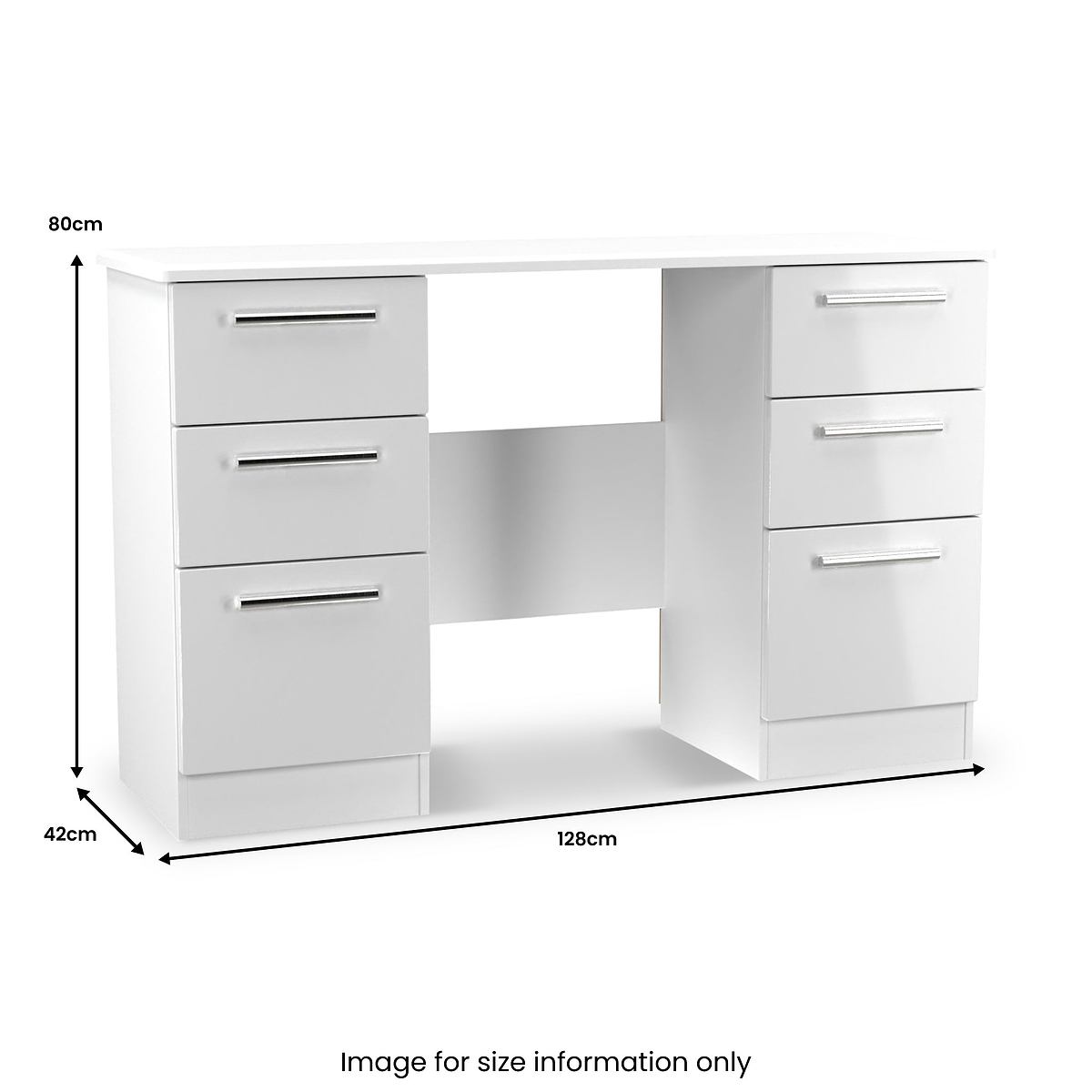 Penmere 6 Drawer Desk White from Roseland Furniture