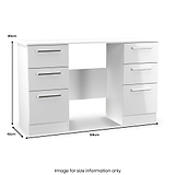 Penmere 6 Drawer Desk White from Roseland Furniture