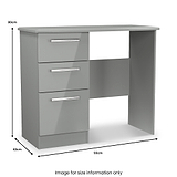 Penmere 3 Drawer Dressing Table Grey from Roseland Furniture