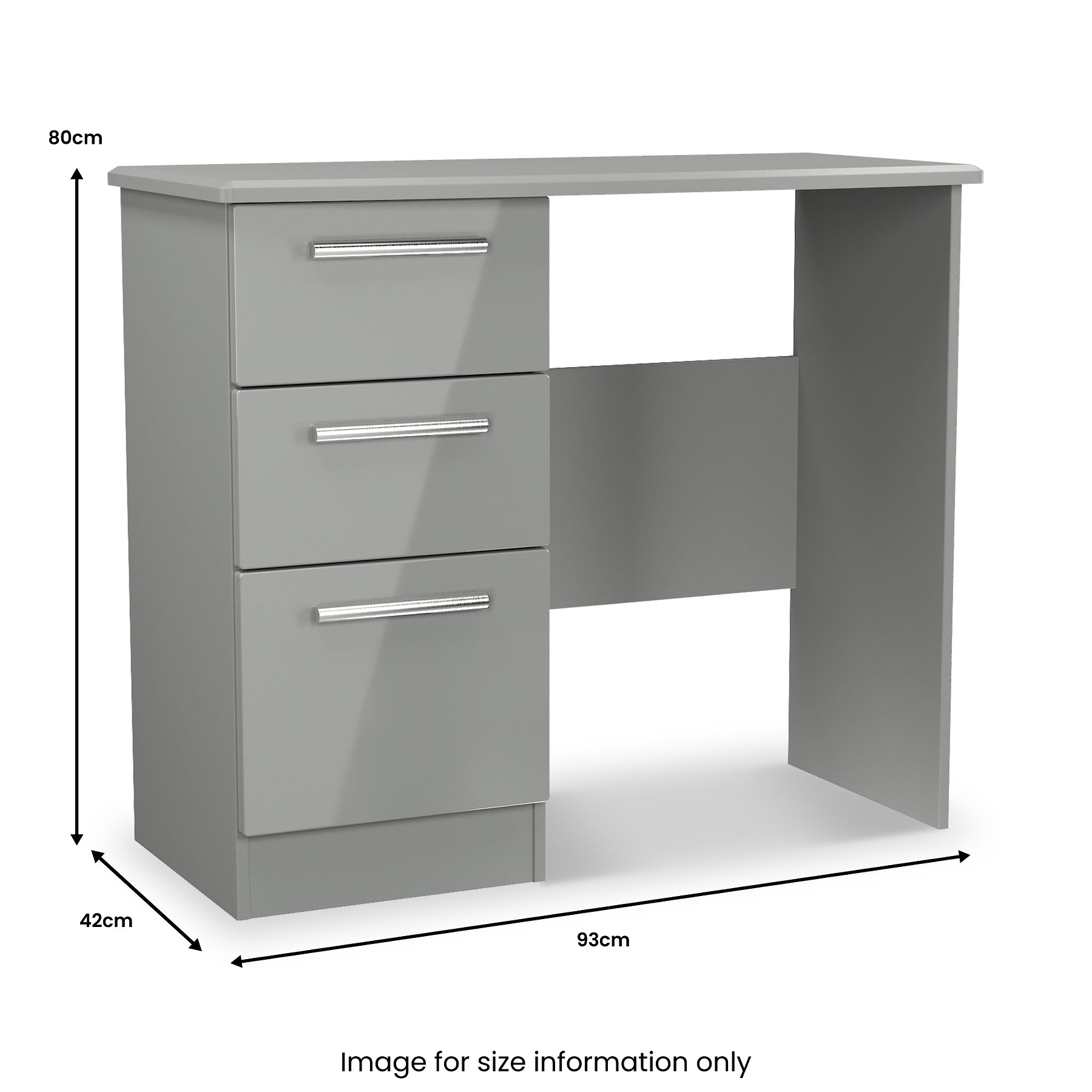 Penmere 3 Drawer Dressing Table Grey from Roseland Furniture