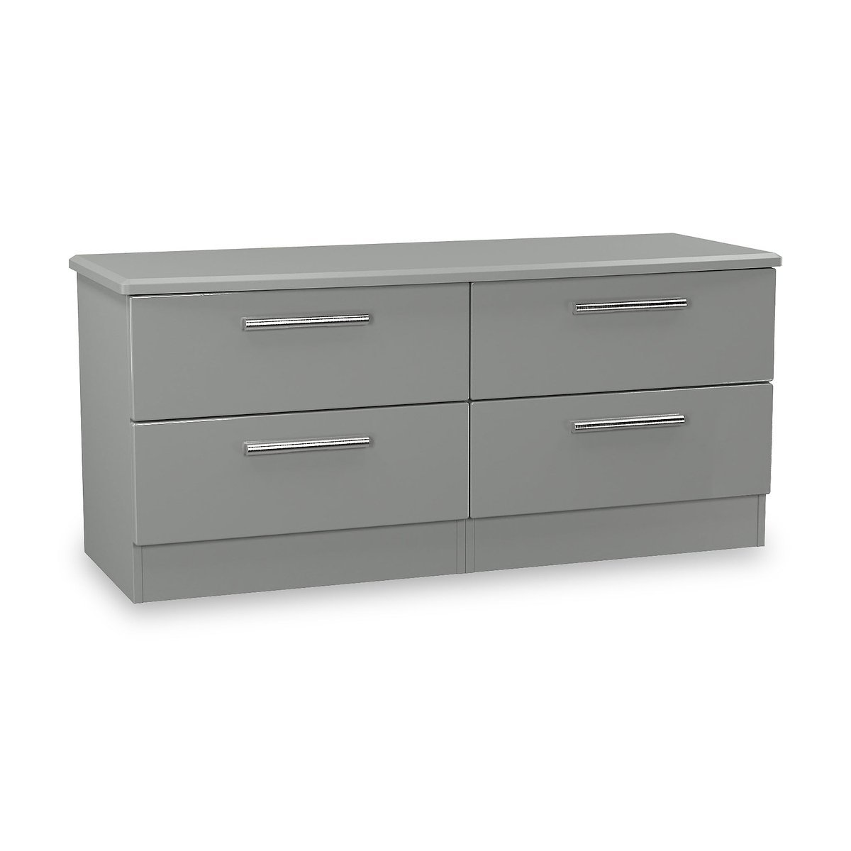 Penmere 4 Drawer Low Storage Unit Grey from Roseland Furniture