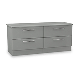 Penmere 4 Drawer Low Storage Unit Grey from Roseland Furniture
