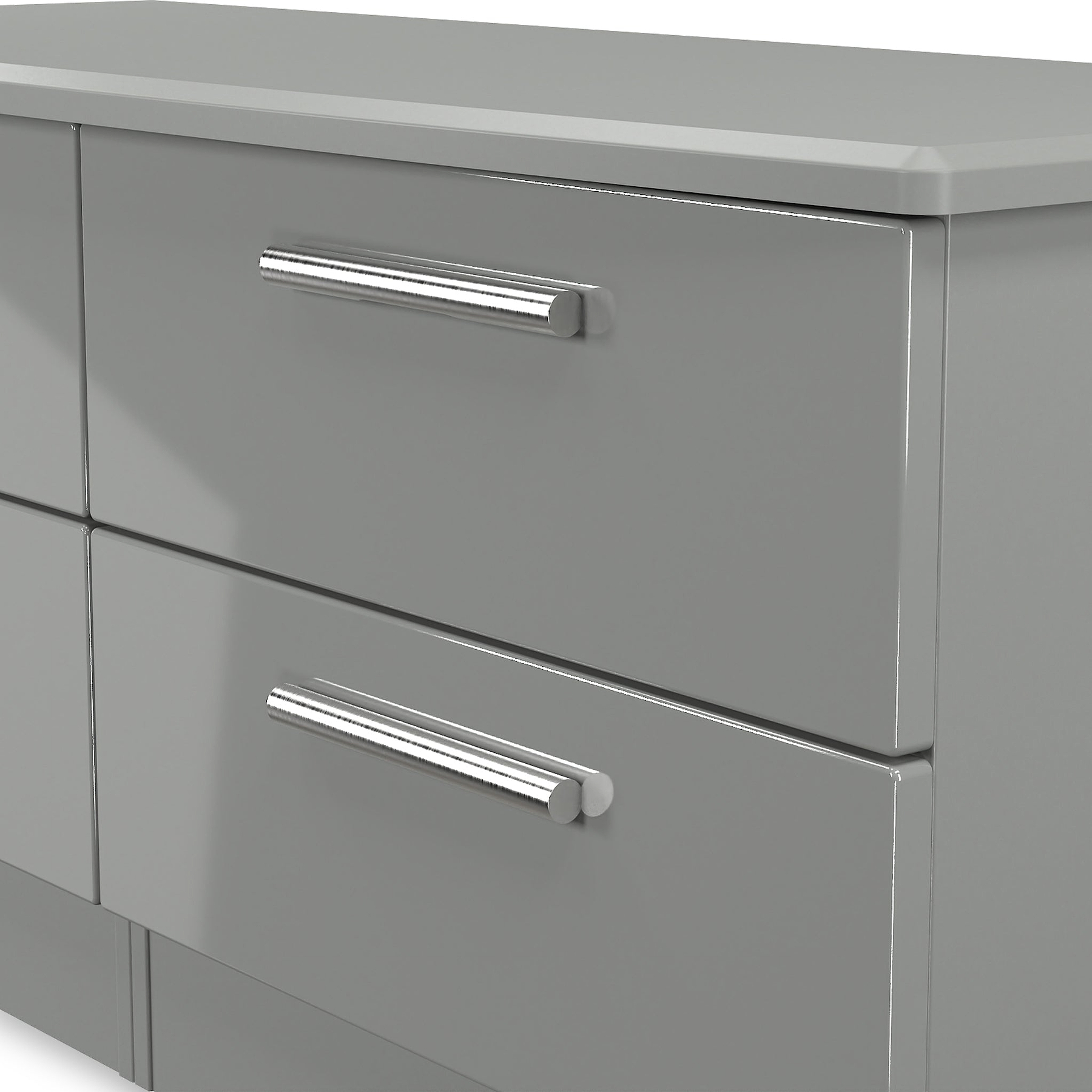 Penmere 4 Drawer Low Storage Unit Grey from Roseland Furniture