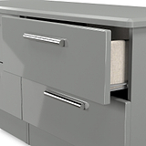 Penmere 4 Drawer Low Storage Unit Grey from Roseland Furniture