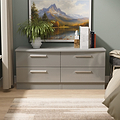Penmere 4 Drawer Low Storage Unit Grey from Roseland Furniture