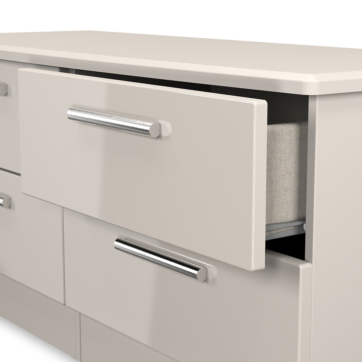 Penmere 4 Drawer Low Storage Unit Cashmere from Roseland Furniture