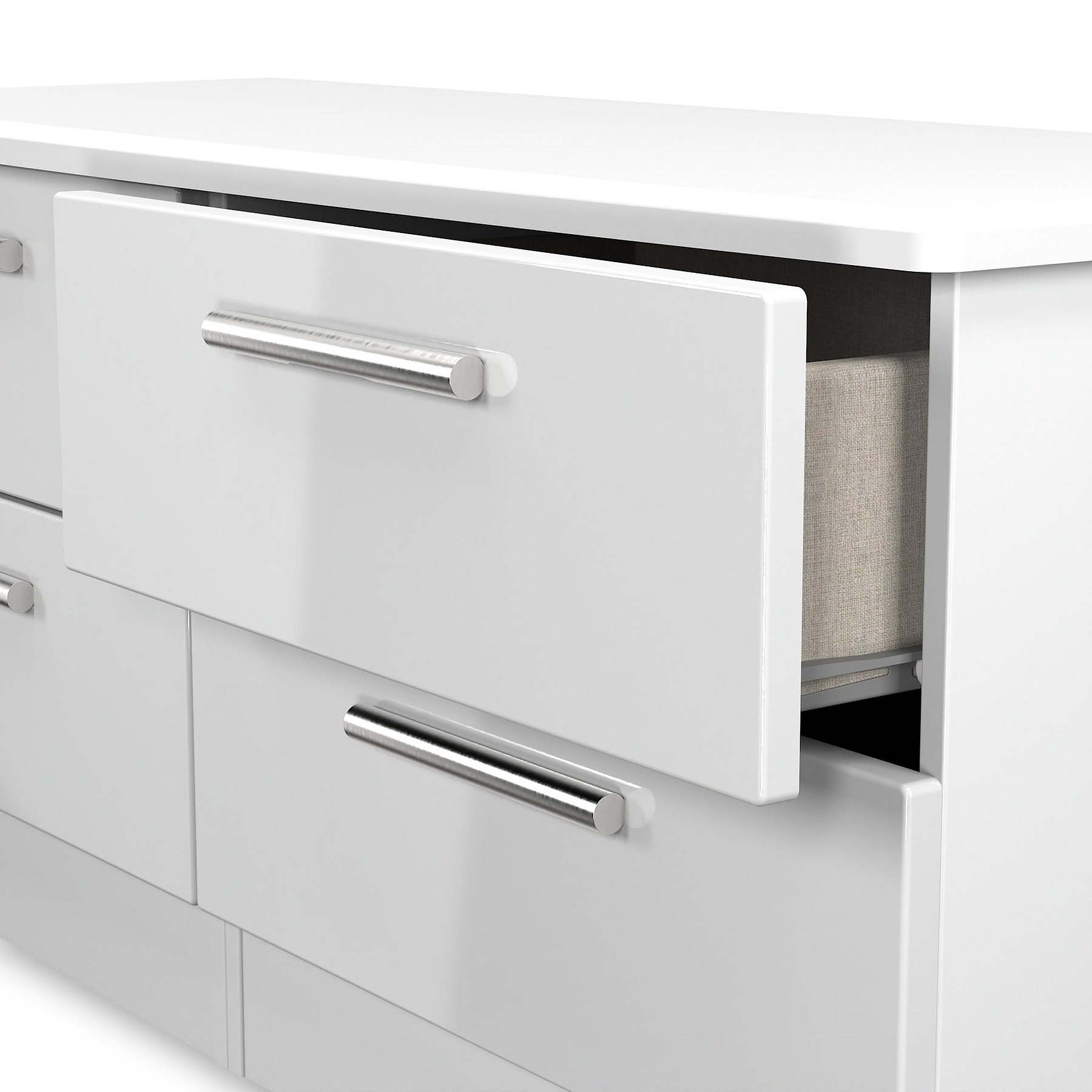 Penmere 4 Drawer Low Storage Unit White from Roseland Furniture