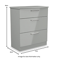 Penmere 3 Drawer Deep Chest Grey from Roseland Furniture