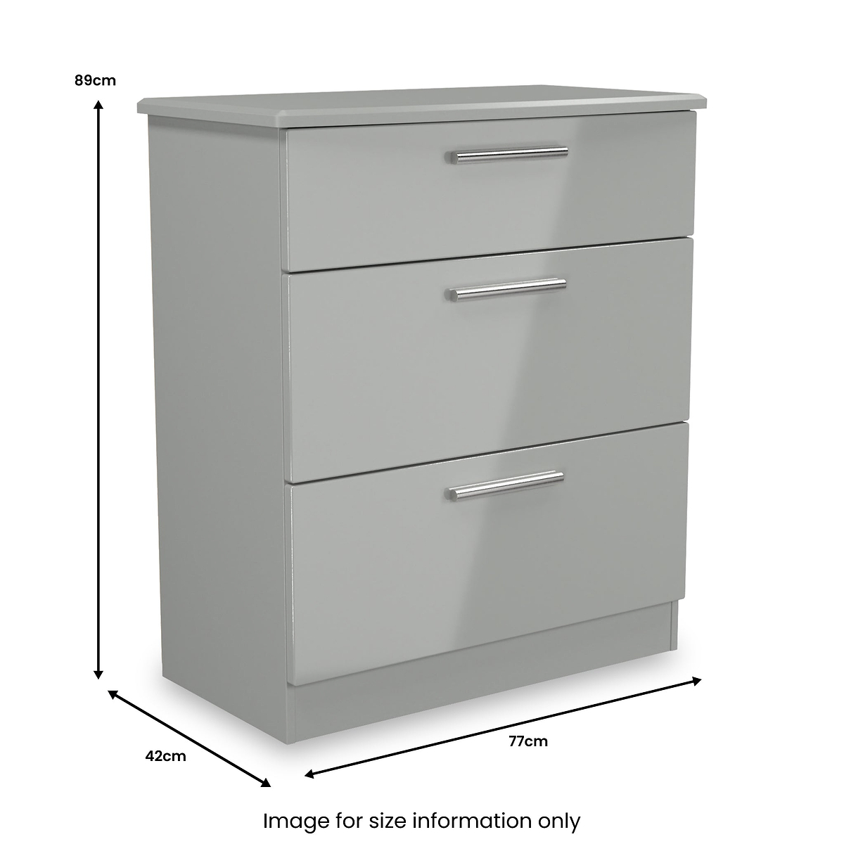 Penmere 3 Drawer Deep Chest Grey from Roseland Furniture