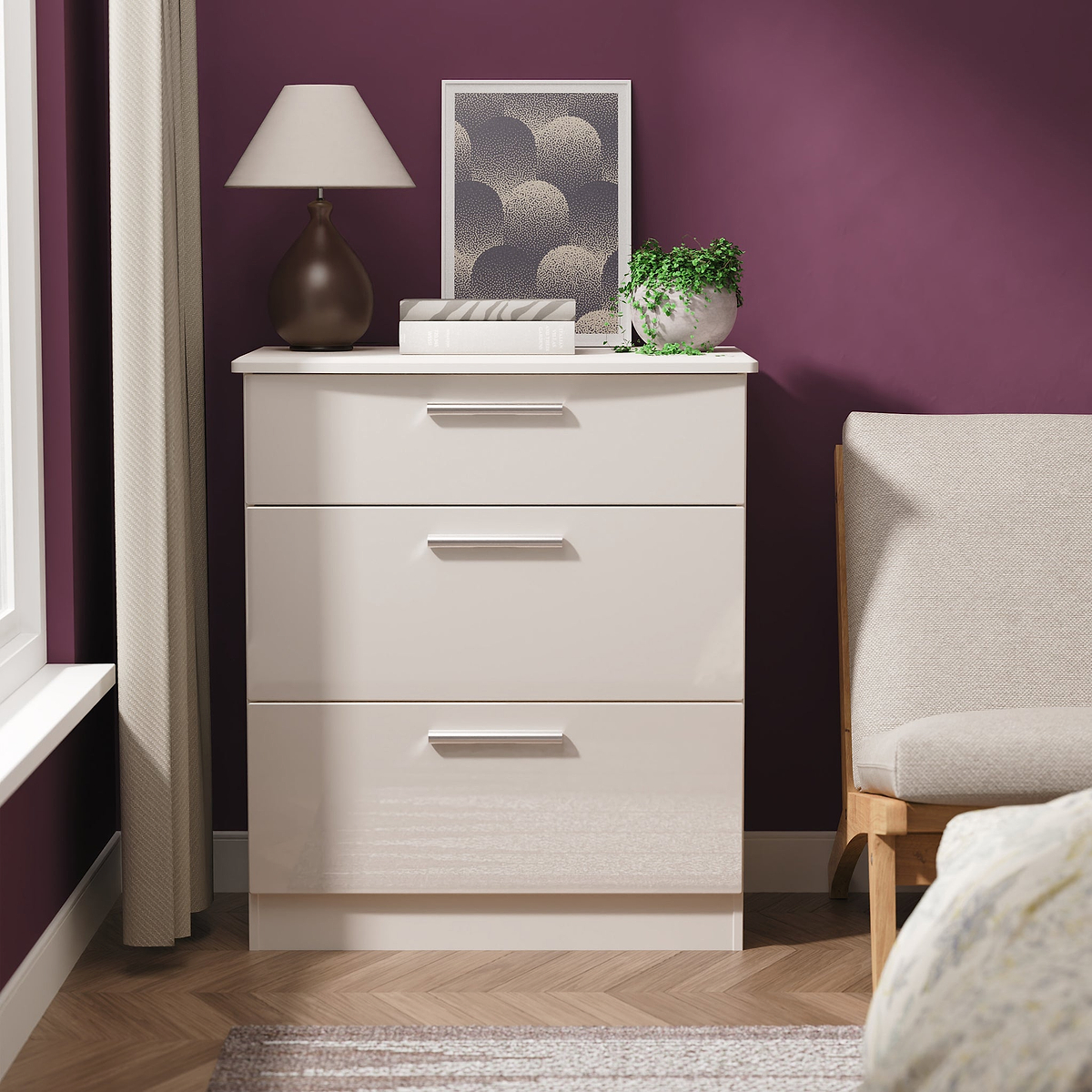 Penmere 3 Drawer Deep Chest Cashmere from Roseland Furniture