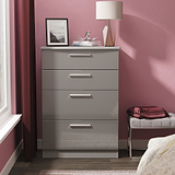 Penmere 4 Drawer Deep Chest Grey from Roseland Furniture