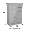 Penmere 4 Drawer Deep Chest Grey from Roseland Furniture