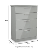 Penmere 4 Drawer Deep Chest Grey from Roseland Furniture