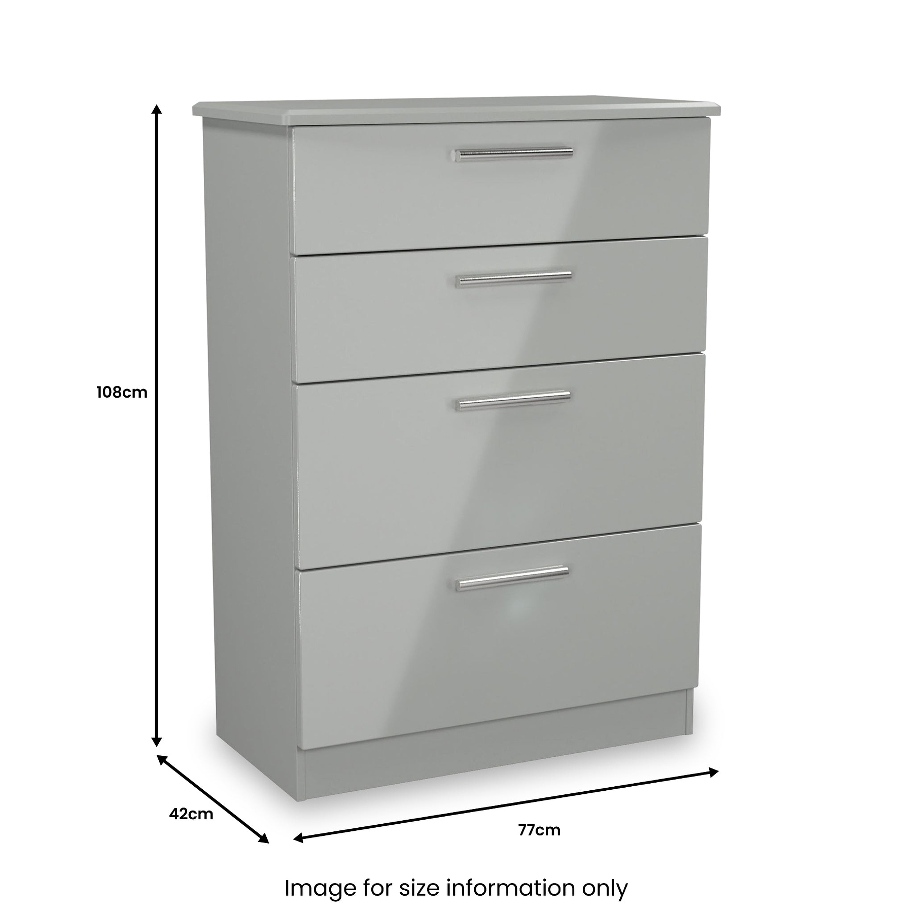 Penmere 4 Drawer Deep Chest Grey from Roseland Furniture