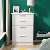 Penmere 4 Drawer Deep Chest White from Roseland Furniture