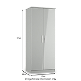 Penmere Double Wardrobe Grey from Roseland Furniture