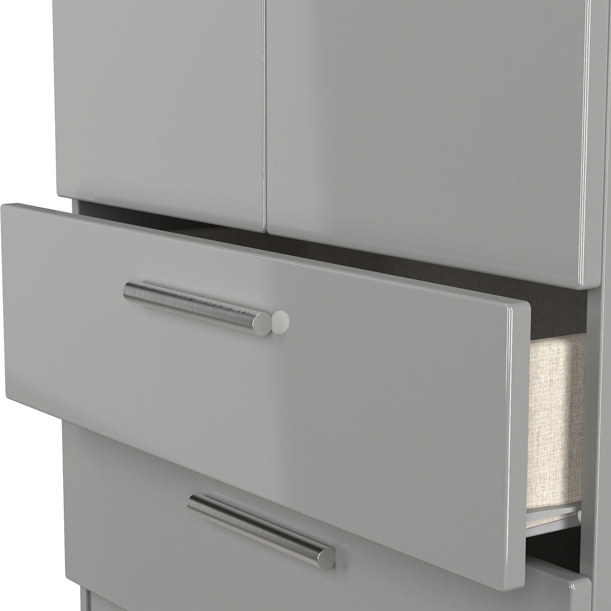 Penmere Double Wardrobe With Drawers Grey from Roseland Furniture