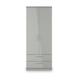 Penmere Double Wardrobe With Drawers Grey from Roseland Furniture