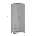 Penmere Double Wardrobe with Drawers Grey from Roseland Furniture
