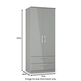 Penmere Double Wardrobe with Drawers Grey from Roseland Furniture
