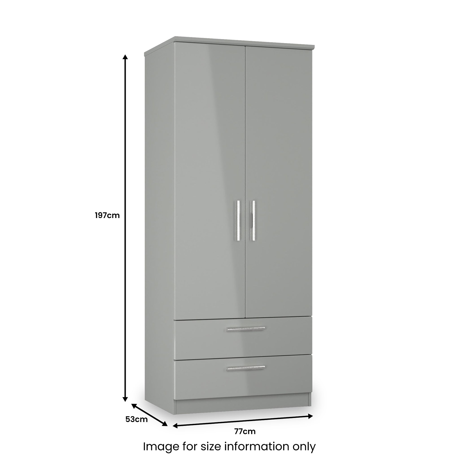 Penmere Double Wardrobe with Drawers Grey from Roseland Furniture