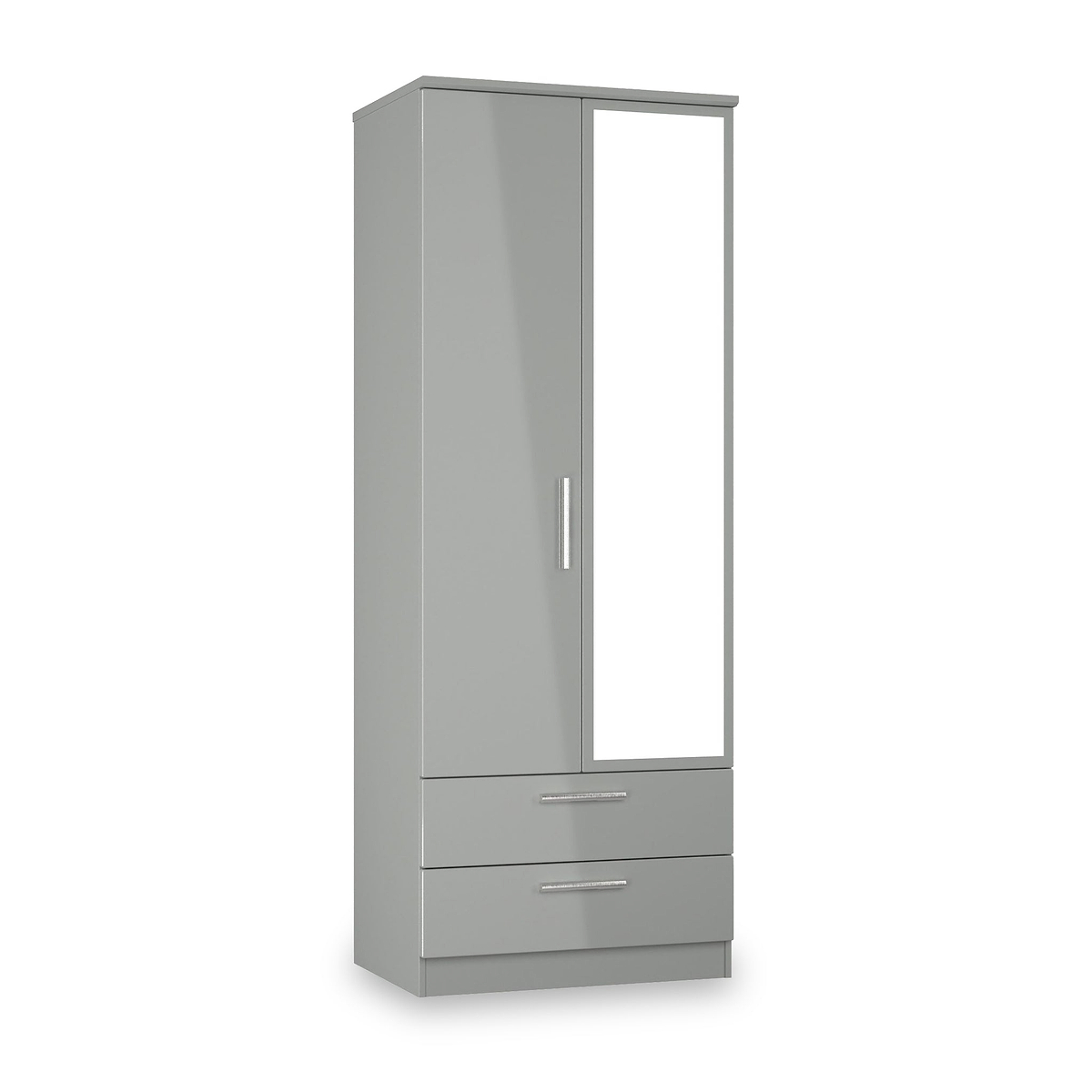 Penmere Double Mirrored Wardrobe With Drawers Grey from Roseland Furniture
