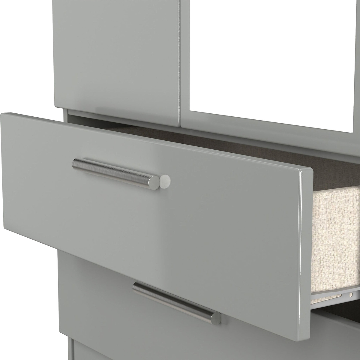 Penmere Double Mirrored Wardrobe With Drawers Grey from Roseland Furniture